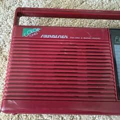 VTG Soundesign Model 2210 Red AM/FM Portable Radio Color Tunes 1980s Tested