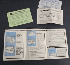 Booklet Directions ONLY Vintage Panasonic Portable AM/FM Radio RF-951 RF-951C