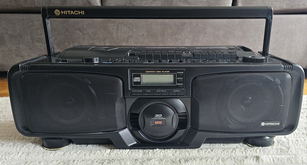 Vintage Hitachi CX-W700HC CD Cassette Boombox AM/FM Double Cassette – Working