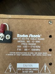 RadioShack Realistic MTA-15 AMFM Tabletop w/Speaker #12-695 VTG WORKS READ