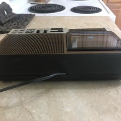 Vintage GE 7-4956B FM AM Alarm Clock Radio Cassette Recorder Wood Grain, Tested.