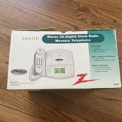 Vintage Zenith Z824W Phone Alarm Clock AM/FM Radio CD Player
