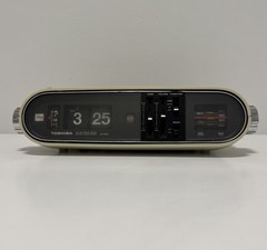 VTG Toshiba RC-803F Flip Clock with Radio & Alarm Color Beige TESTED Works READ