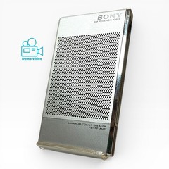 Sony ICR-9 AM Receiver Pocket Radio Pocket Size Silver Vintage Japan Tested