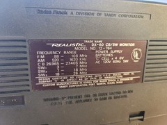 Vintage Realistic Radio Shack AM/FM Radio DX-60 Air/SW Monitor Model 12-764 ASIS