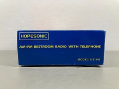 Hopesonic Restroom Radio w/ Telephone Toilet Paper Holder HE-841 New Old Stock