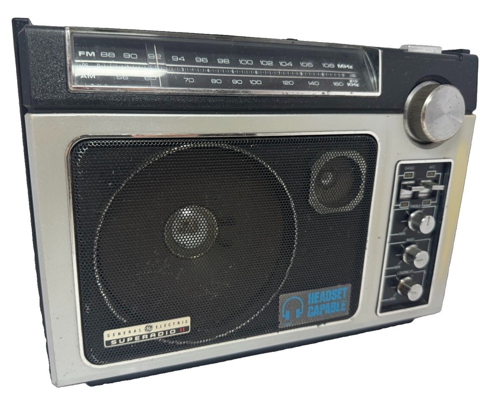 Vintage GE Superadio II 7-2885F AM/FM Portable Radio Headphone Jack Tested