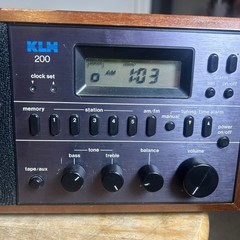 KLH model 200 Japanese Clock Radio Wood Black