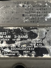 Vintage Panasonic 3 Band Radio ( RF-822 ) Weather – FM – AM NOT WORKING -AS IS