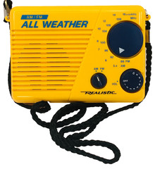 Vtg Realistic All Weather AM FM Radio Yellow Portable 12- 783 No Seal READ Works