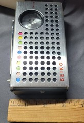 Vintage Seiko Solid State AM/FM Radio Box New Never Used Headphones Black Dial