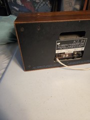 KLH Model Twenty One 21 FM Table Radio Wood Cabinet Tested Working Missing Knobs