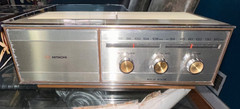 Hitachi solid-state AM/FM table radio from the mid-century modern (MCM) era,
