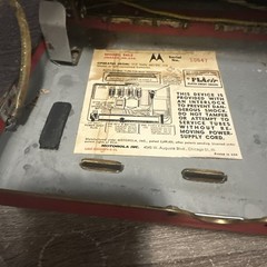 Vintage Red Portable Motorola Roto-Tenna Radio Model 56L2