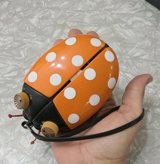 Stewart Ladybug AM Radio Orange Color Made In Hong Kong Orange 9V WORKS! Music