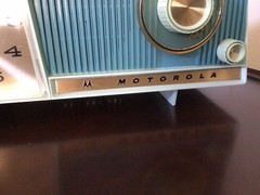 VINTAGE, 1960’S, MOTOROLA TABLETOP CLOCK RADIO, AZURE BLUE, MODEL C18B 23!!!