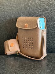 Vintage Crown 6 Transistor Radio 1950s Rare Sky Blue Made in Japan Leather Case