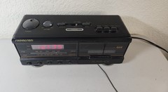 Vtg SOUNDESIGN AM/FM Alarm Clock Radio Cassette Player Model 3827 Black