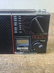 Vintage ROL50 Quartz Randix Am/FM Clock Radio With Original Manual Travel Size