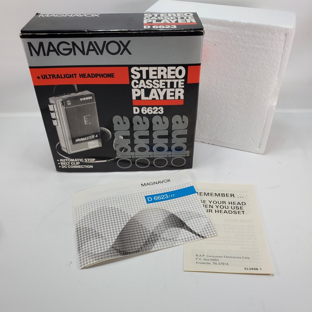 BOX ONLY Magnavox Skymaster 4 Stereo Cassette Player D6623 Instructions