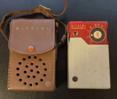 Vintage Hitachi Transistor 6, Model TH-666, Radio, Tested, Japan, with Case