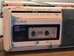 RARE PINK! SONY CFM-140 AM/FM Radio Cassette Tape Recorder VTG ONLY FM WORKS!