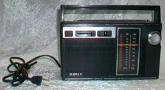 Vintage Sony Portable FM AM Solid State Transistor Radio TFM-7070W Hong Kong