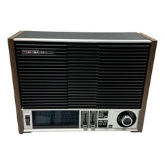 Vintage Radio Toshiba Model RH-541F Black Wood Veneer Japan c 1973