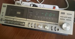 Vintage Lloyd’s C730 Stereo Cassette Player Clock Radio Model 709A Lloyds Wood