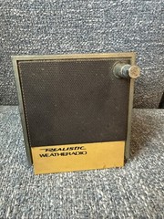 Vtg MCM Realistic Radio Shack Weather Radio Cube 12-181A Faux Walnut PARTS Read.
