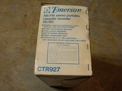 Vintage New In Box Emerson CTR927 AM FM Stereo Portable Cassette Recorder AC DC