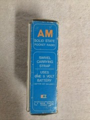 Vintage Kmart 6-31-09 Solid State Portable Pocket AM Radio Blue READ