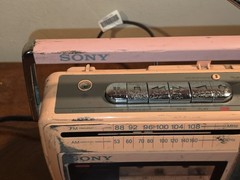 RARE PINK! SONY CFM-140 AM/FM Radio Cassette Tape Recorder VTG ONLY FM WORKS!