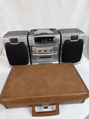 Lenoxx Sound Stereo CD Cassette System + Large Vintage Tape Lot w/ Case