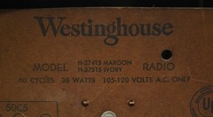 Vintage Westinghouse H-374T5 CH=F155996 Tube Radio