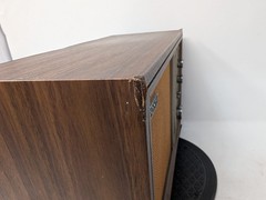 Vintage SONY TFM-9450W AM/FM Transistor Radio Wood Grain Cabinet Works