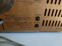 Vtg Sears Model 5028 AM/FM clock Radio w/ 8&Prime; Black White Television PARTS REPAIR