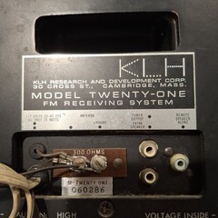 KLH Model Twenty One 21 FM Radio WORKS!