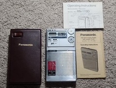Vintage Panasonic RF-016 AM/FM 2 Band Pocket Radio Clock W/ Case Tested READ!!