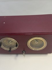 General Electric Cranberry Red 1953 Model 565 clock radio for parts