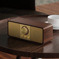 Wood Grain Radio Speaker Battery-Powered Battery Vintage Speaker Portable