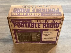 Realistic AM/FM Portable Radio Model 12-665 By Radio Shack Vintage W/ BOX