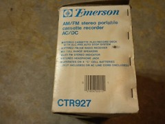 Vintage New In Box Emerson CTR927 AM FM Stereo Portable Cassette Recorder AC DC
