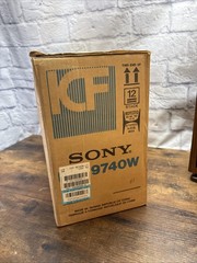 Vintage Sony ICF-9740W Tabletop FM/AM Radio Simulated Wood W/ Box Tested