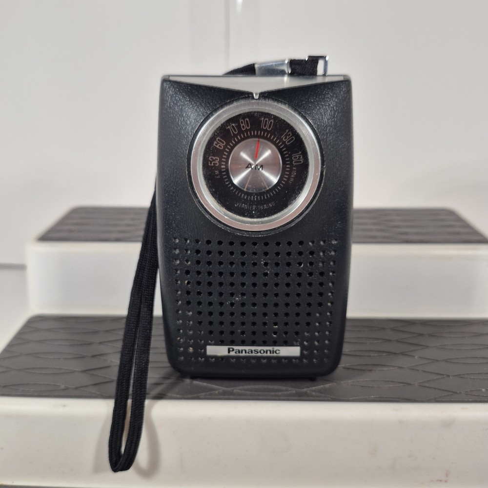 Vintage Black Panasonic AM Radio MODEL R-1052 With Strap