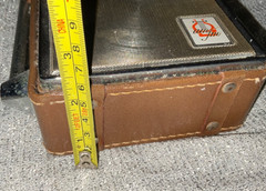 General Electric AM/FM Radio AM/FM Leather Case P-975B Tested Working See Video