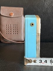 Vintage Crown 6 Transistor Radio 1950s Rare Sky Blue Made in Japan Leather Case