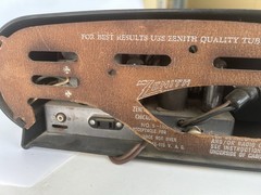 Vintage Zenith Owls Eye Clock Grey Clock Radio- PARTS OR REPAIR ONLY