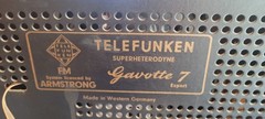 Vintage Telefunken Gavotte 7 Radio West Germany Untested