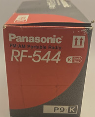 Vtg Black Portable PANASONIC AM/FM Radio #RF-544 with Speaker in original box